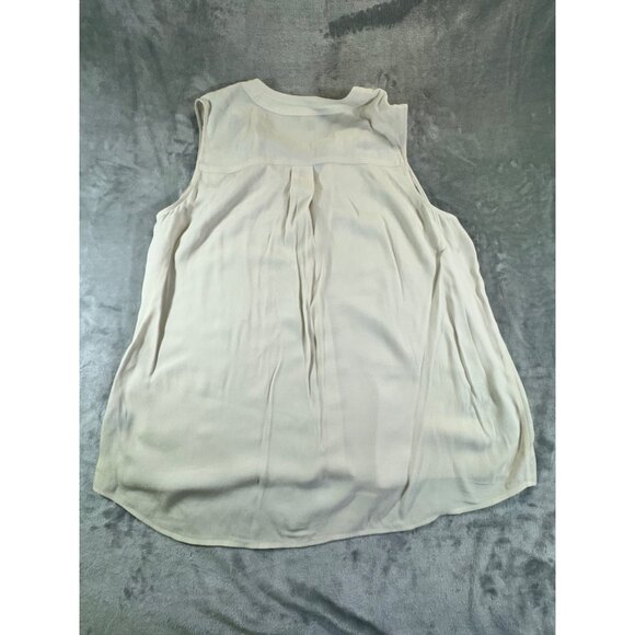 Simply Vera Wang womens XLARGE Cream Rayon Blouse Black & Silver Embroidery - Picture 8 of 11